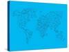 World Map Blue 1-NaxArt-Stretched Canvas