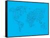 World Map Blue 1-NaxArt-Framed Stretched Canvas