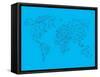 World Map Blue 1-NaxArt-Framed Stretched Canvas