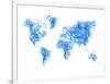 World Map Blue Drawing-NaxArt-Framed Art Print