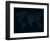 World Map Blue Wire-NaxArt-Framed Art Print