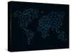 World Map Blue Wire-NaxArt-Stretched Canvas