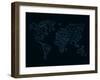 World Map Blue Wire-NaxArt-Framed Art Print