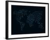 World Map Blue Wire-NaxArt-Framed Art Print