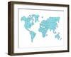 World Map Blue-NaxArt-Framed Art Print