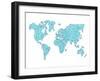 World Map Blue-NaxArt-Framed Art Print