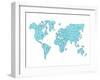 World Map Blue-NaxArt-Framed Art Print