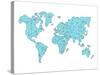 World Map Blue-NaxArt-Stretched Canvas