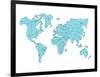 World Map Blue-NaxArt-Framed Art Print