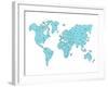 World Map Blue-NaxArt-Framed Art Print