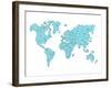 World Map Blue-NaxArt-Framed Art Print