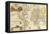 World Map By Gerard Van Keulen-Vintage Lavoie-Framed Stretched Canvas