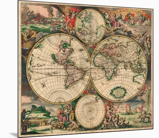 World Map, c.1689-Joan Blaeu-Mounted Art Print
