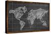 World Map Chalk Drawing Blackboard-NatanaelGinting-Stretched Canvas