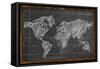 World Map Chalk Drawing Blackboard-NatanaelGinting-Framed Stretched Canvas