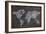 World Map Chalk Drawing Blackboard-NatanaelGinting-Framed Art Print