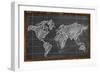 World Map Chalk Drawing Blackboard-NatanaelGinting-Framed Art Print