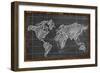 World Map Chalk Drawing Blackboard-NatanaelGinting-Framed Premium Giclee Print