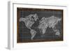 World Map Chalk Drawing Blackboard-NatanaelGinting-Framed Premium Giclee Print