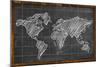 World Map Chalk Drawing Blackboard-NatanaelGinting-Mounted Premium Giclee Print