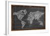 World Map Chalk Drawing Blackboard-NatanaelGinting-Framed Art Print