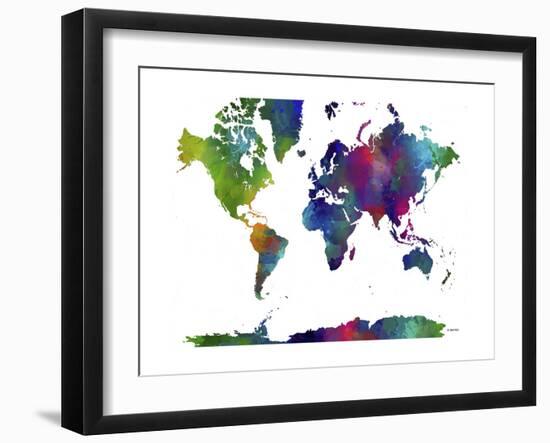 World Map Clr 1-Marlene Watson-Framed Premium Giclee Print