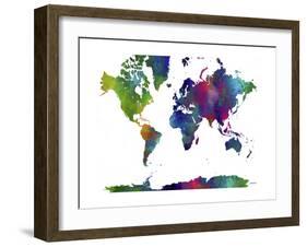 World Map Clr 1-Marlene Watson-Framed Giclee Print