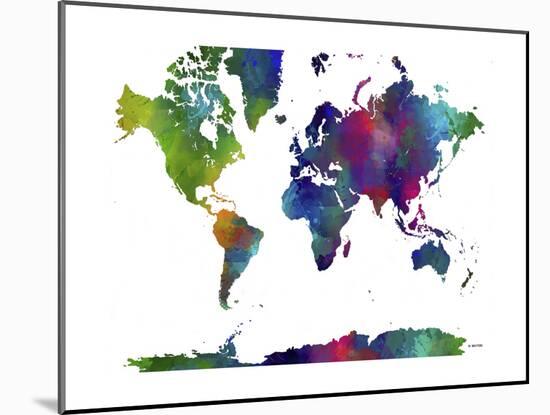 World Map Clr 1-Marlene Watson-Mounted Giclee Print