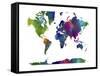 World Map Clr 1-Marlene Watson-Framed Stretched Canvas