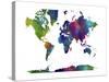 World Map Clr 1-Marlene Watson-Stretched Canvas