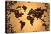 World Map Coffee Bean on Old Paper-NatanaelGinting-Stretched Canvas