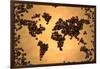 World Map Coffee Bean on Old Paper-NatanaelGinting-Framed Art Print