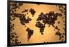 World Map Coffee Bean on Old Paper-NatanaelGinting-Framed Art Print