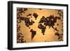 World Map Coffee Bean on Old Paper-NatanaelGinting-Framed Art Print