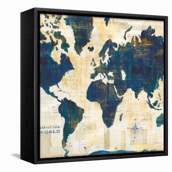 World Map Collage v2-Sue Schlabach-Framed Stretched Canvas