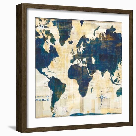 World Map Collage v2-Sue Schlabach-Framed Art Print