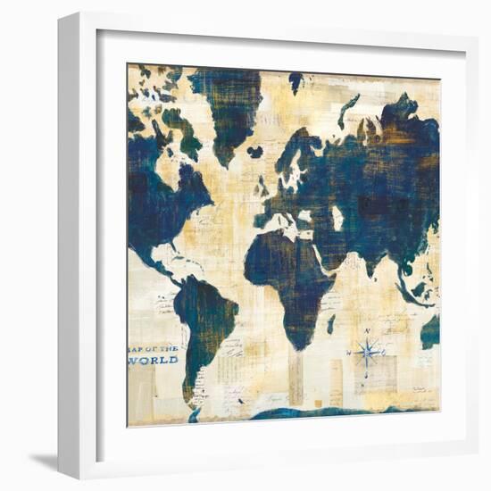 World Map Collage v2-Sue Schlabach-Framed Art Print