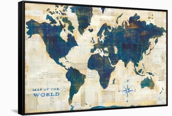World Map Collage-Sue Schlabach-Framed Stretched Canvas