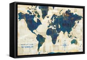 World Map Collage-Sue Schlabach-Framed Stretched Canvas