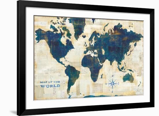 World Map Collage-Sue Schlabach-Framed Premium Giclee Print