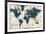 World Map Collage-Sue Schlabach-Framed Premium Giclee Print