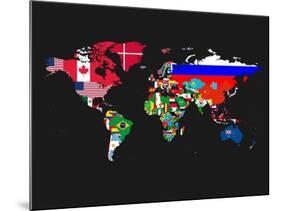 World Map Contry Flags 1-NaxArt-Mounted Art Print