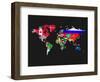 World Map Contry Flags 1-NaxArt-Framed Art Print