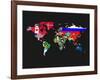 World Map Contry Flags 1-NaxArt-Framed Art Print