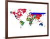 World Map Contry Flags 2-NaxArt-Framed Art Print