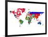 World Map Contry Flags 2-NaxArt-Framed Art Print