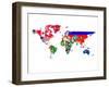 World Map Contry Flags 2-NaxArt-Framed Art Print