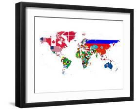 World Map Contry Flags 2-NaxArt-Framed Art Print