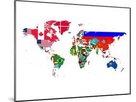 World Map Contry Flags 2-NaxArt-Mounted Art Print