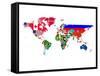 World Map Contry Flags 2-NaxArt-Framed Stretched Canvas